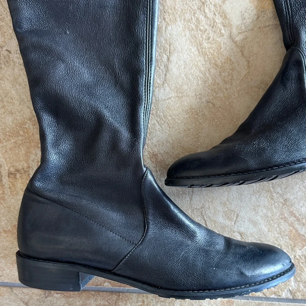 Stuart Weitzman Black Over-the-Knee Leather Boots